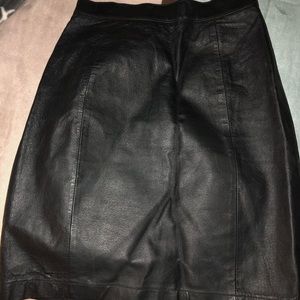 Black Leather Skirt lined with suede